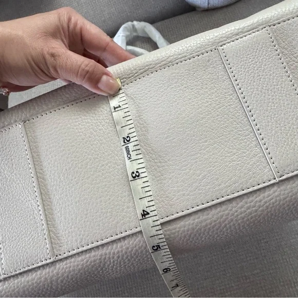 Dagne Dover Allyn Large Cream Tote Bag in bone color - Picture 12 of 14